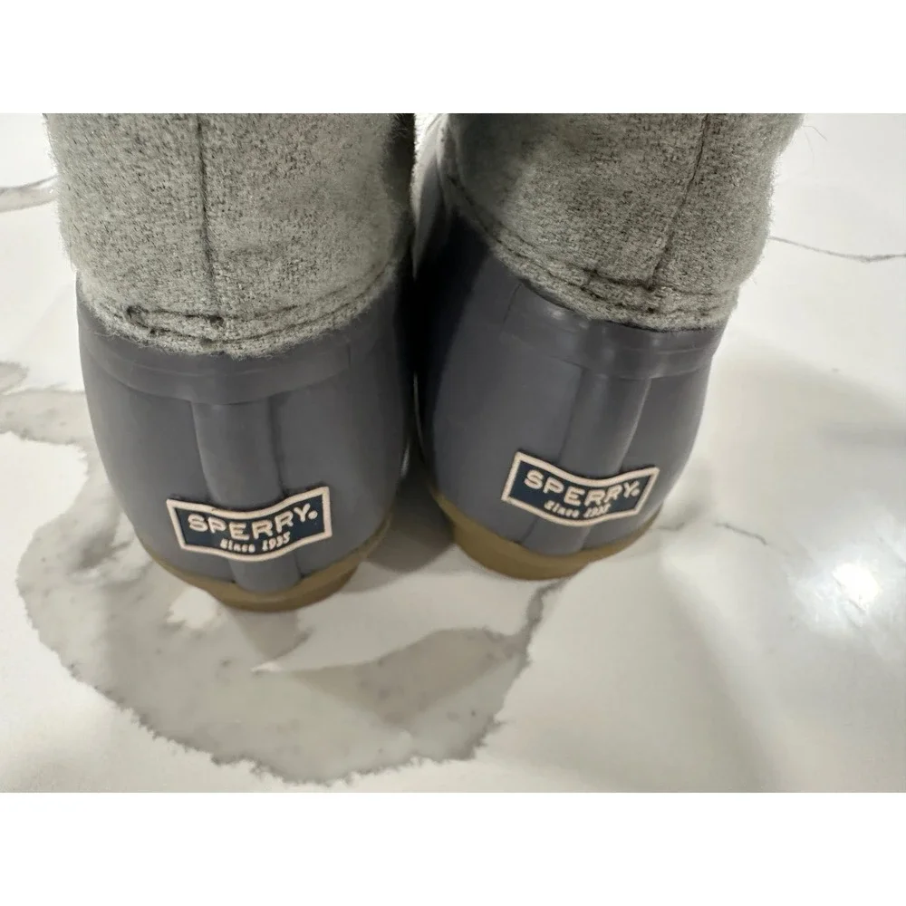 Sperry Top Sider Women's‎ Duck Boots Gray Wool Thinsulate Winter Size 8.5